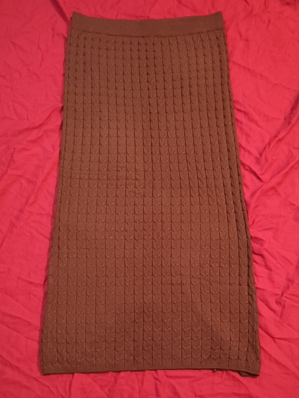 Joie Chocolate Brown Ribbed Knit Midi Skirt Woman's Size M Like New Fall Classy